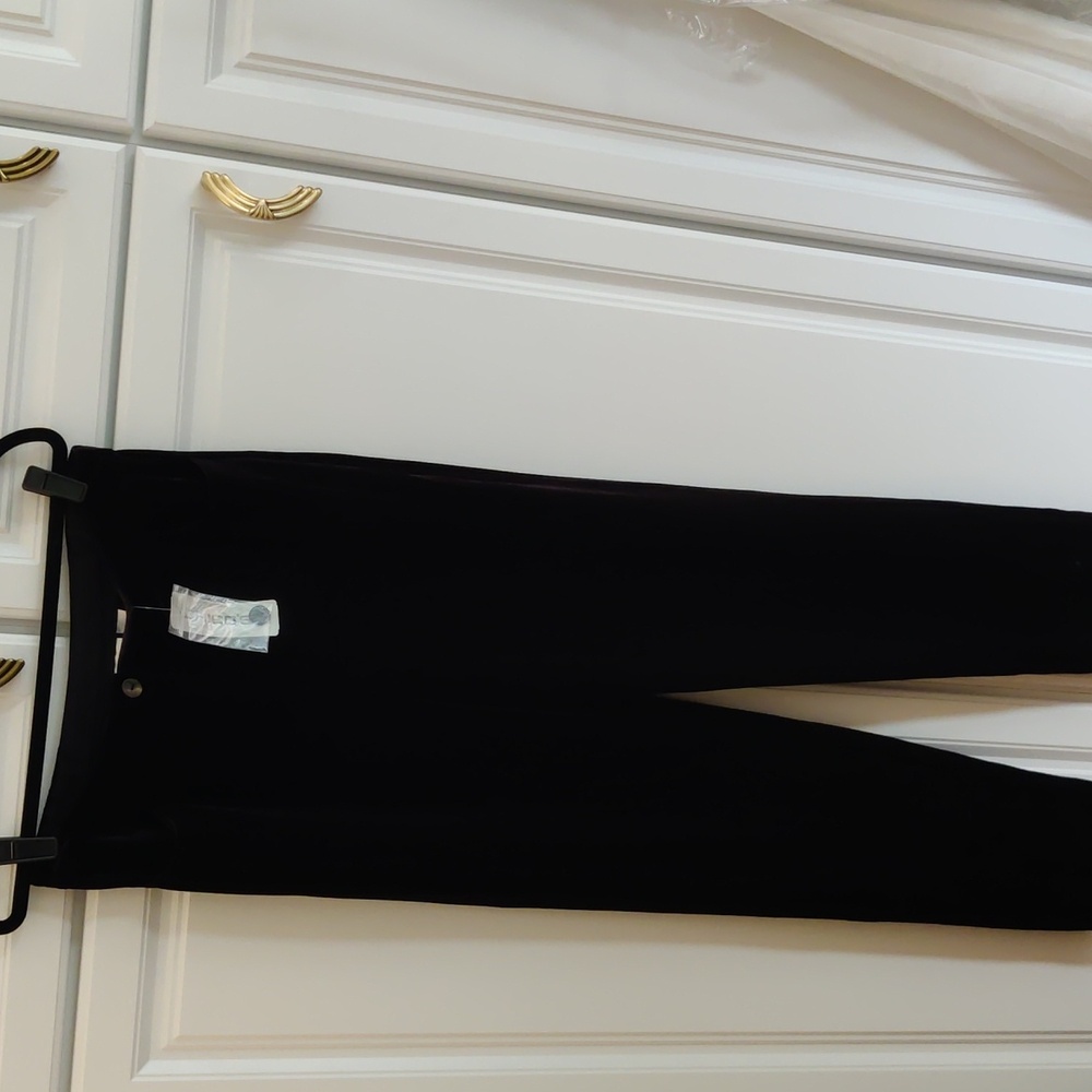 NWT Chico's Size 2 Elegant Black Velvet  Trousers (US Size 12)
